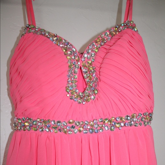 neon pink homecoming dress